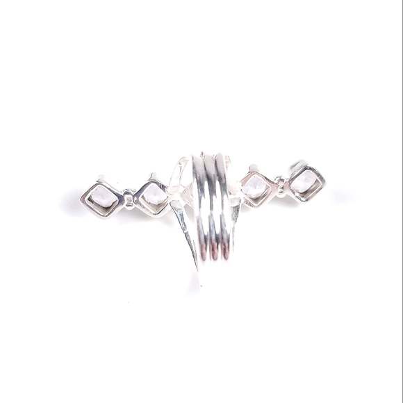 Sterling Silver 5 Stone Cushion Cut Pale Lavender Kunzite Crawler Ring Size 8 - Picture 13 of 16